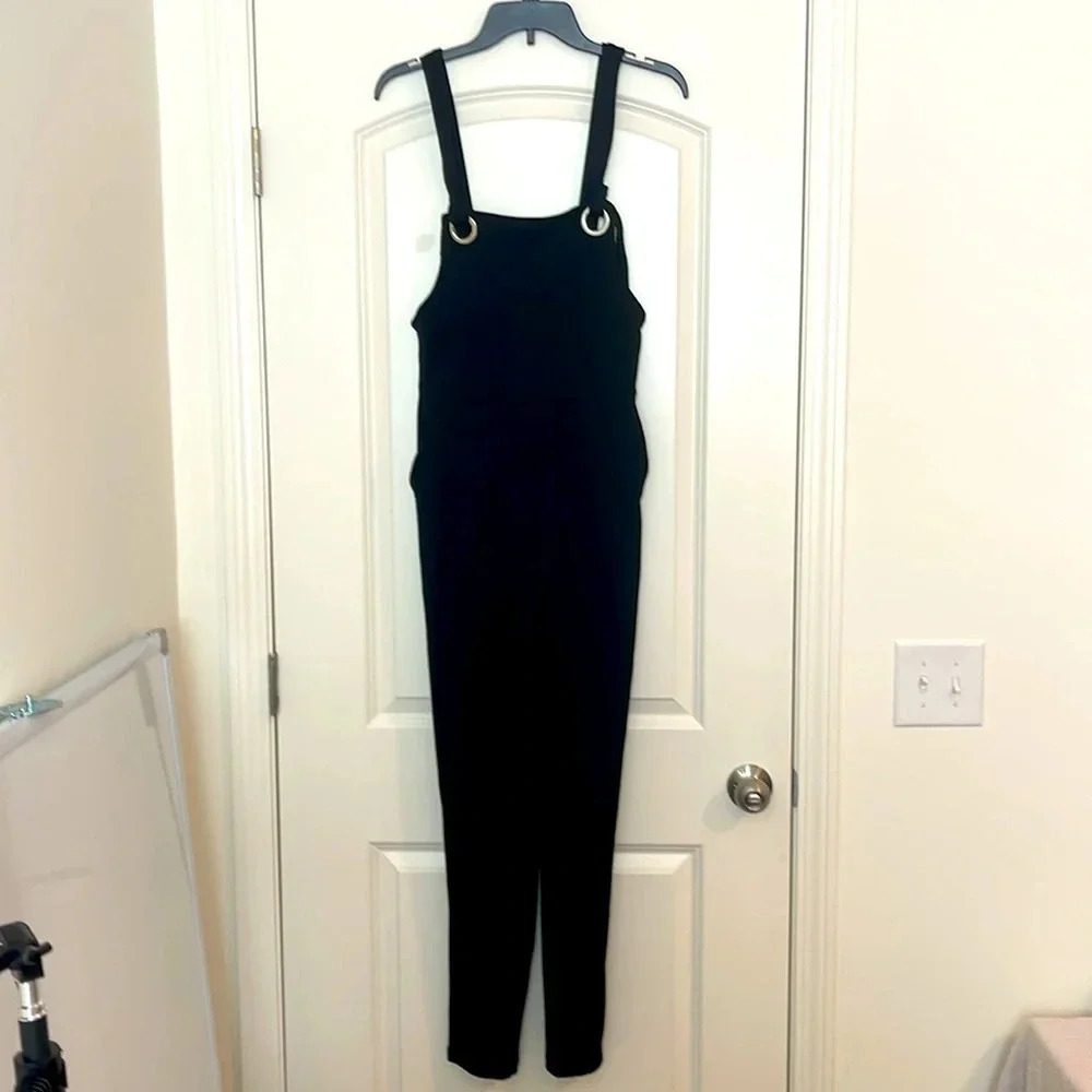 SHEIN Black Overalls with Pockets Size Small (4)